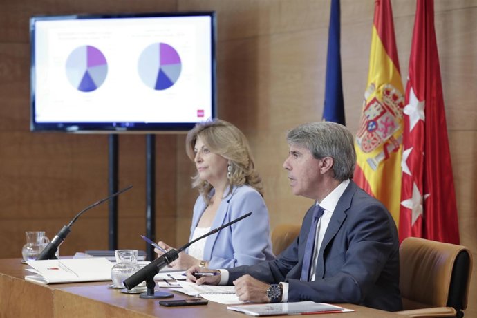 El presidente Ángel Garrido y la consejera Engracia Hidalgo en rueda de prensa