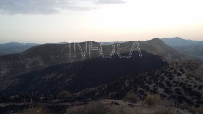 Incendio forestal declarado en un paraje de Dehesas de Guadix