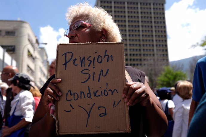 Manifestación de jubilados venezolanos