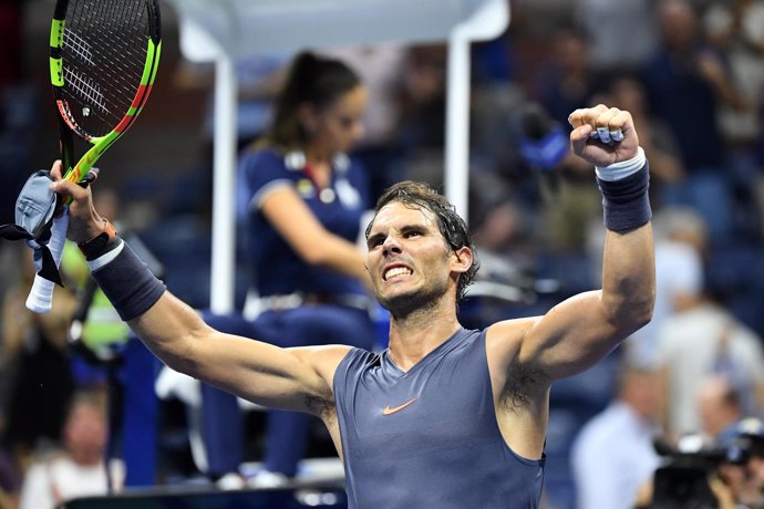 Rafa Nadal celebra su triunfo en segunda ronda en el US Open