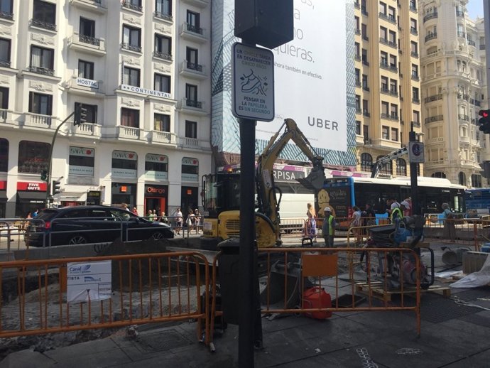 Imagen de obras en Gran Vía