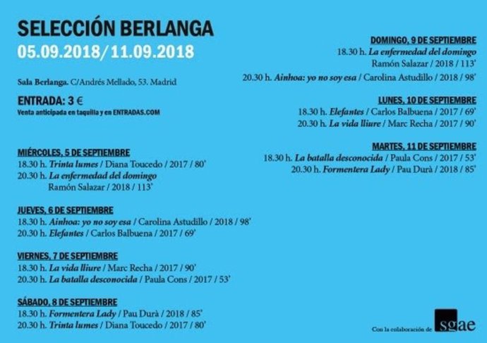 Programación ciclo 'Selección Berlanga'