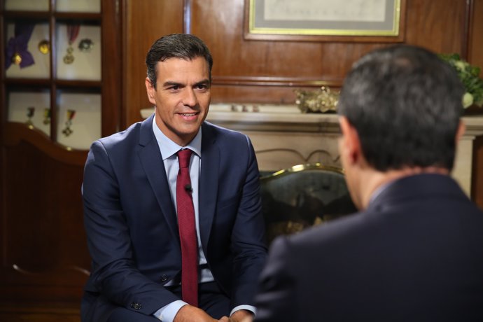 Pedro Sánchez, en una entrevista en Caracol TV, de Colombia