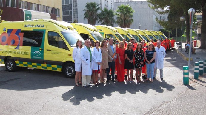 Marina Álvarez en la presentación de las ambulancias UVI