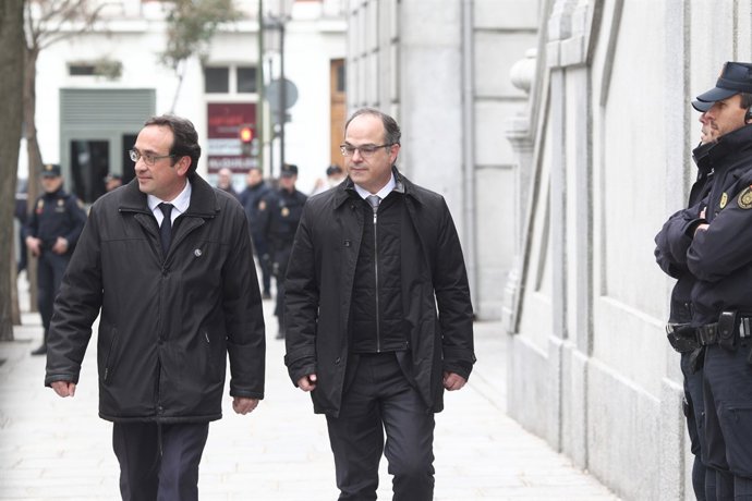 Josep Rull i Jordi Turull arriben al Suprem per la vista del procés