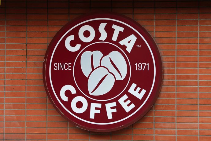A Costa coffee shop logo is pictured at Hamra street in Beirut, Lebanon January 