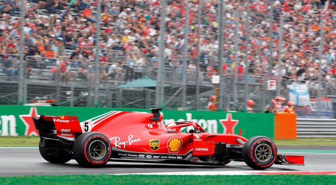 Sebastian Vettel (Ferrari) en Monza (Italia)