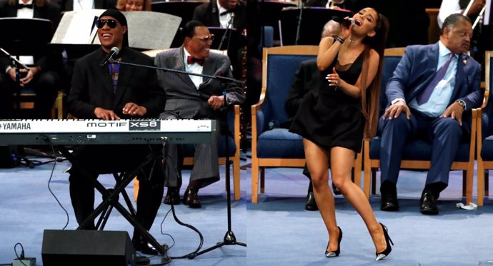 Stevie Wonder y Arianna Grande rinden homenaje a Aretha Franklin