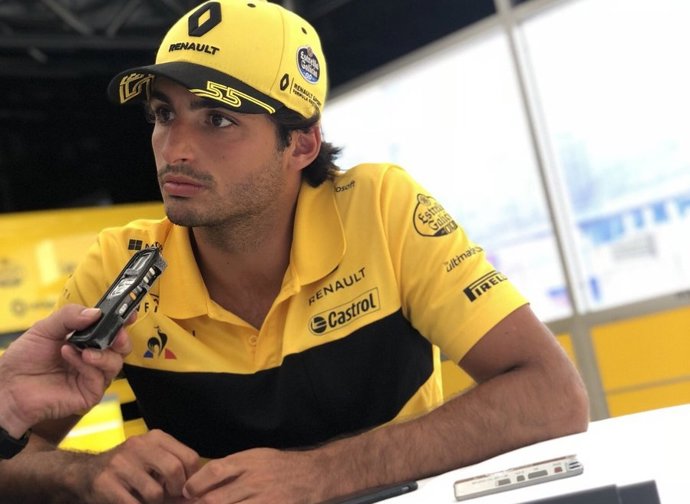 Carlos Sainz (Renault), en el circuito de Spa-Francorchamps