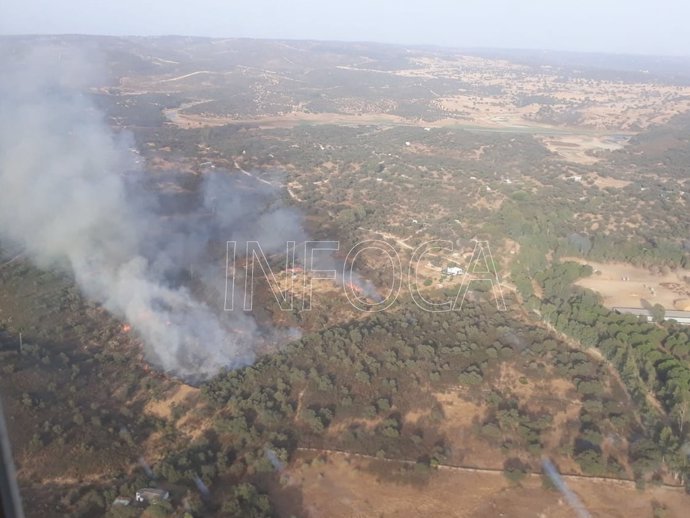 Incendio forestal en El Ronquillo (Sevilla)