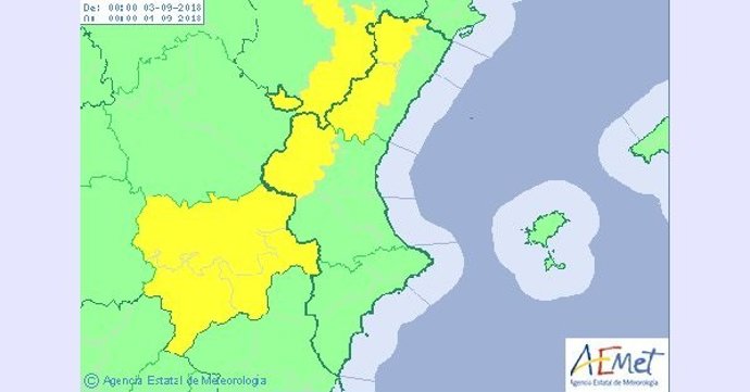 Previsión del tiempo para el lunes 3 de septiembre en Comunitat Valenciana