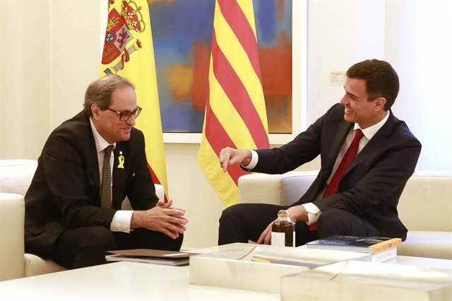 Pedro Sánchez rep a Quim Torra a La Moncloa 