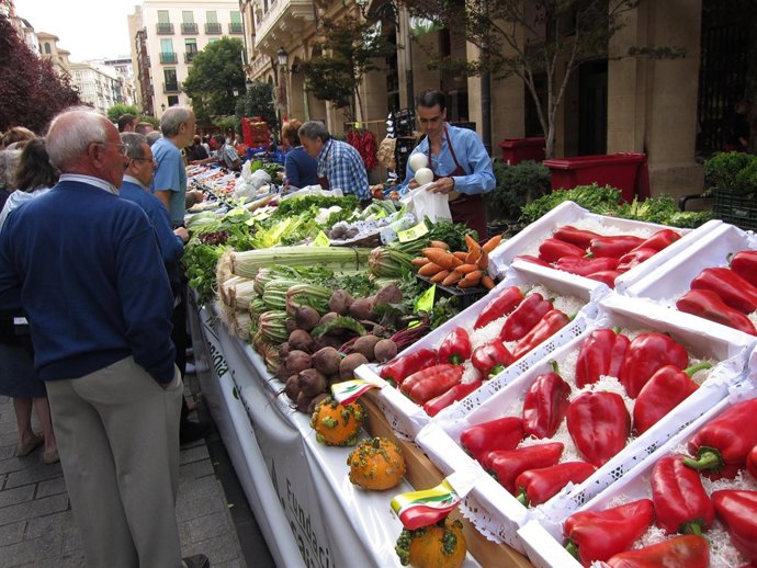 Uno de los puestos del Concurso Agrícola de La Rioja