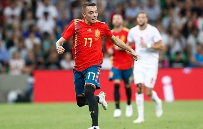 Iago Aspas, con la camiseta de la selección española