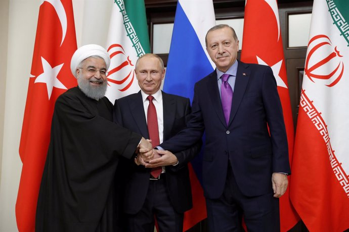 Los presidentes de Turquía, Irán y Rusia