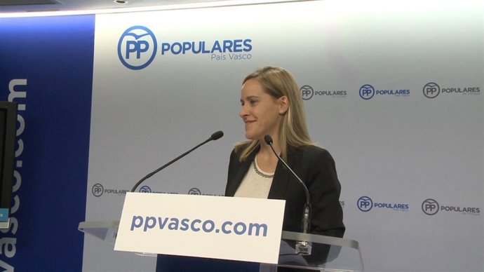 Imagen de Archivo. Amaya Fernández en una rueda de prensa en Bilbao.