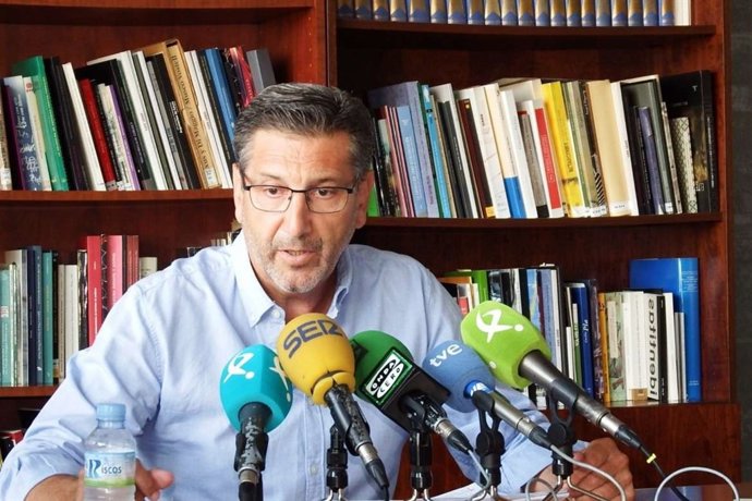 Javier Luna en rueda de prensa este martes para valorar el paro de agosto