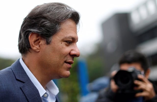 Workers Party vice presidential candidate Fernando Haddad leaves the Federal Pol