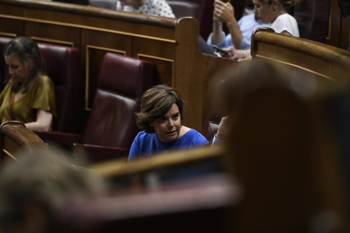 Soraya Sáenz de Santamaría, en un Pleno del Congreso