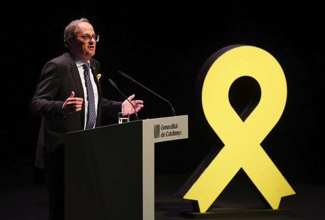 Quim Torra ofrece una conferencia en el teatro nacional de Cataluña