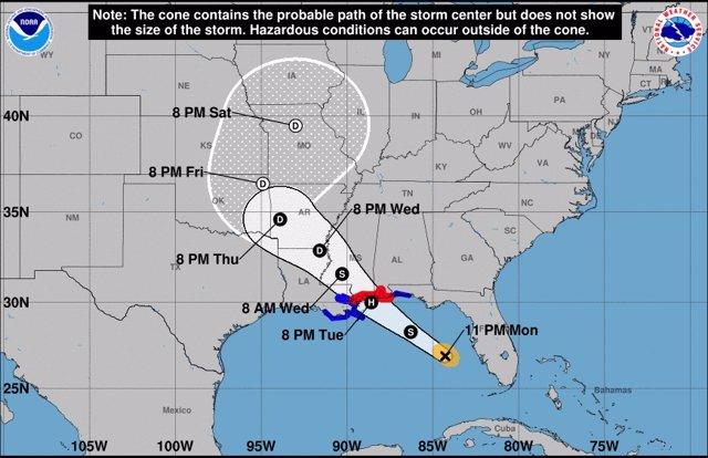 La tormenta tropical Gordon  avanza  por la costa sur de EEUU