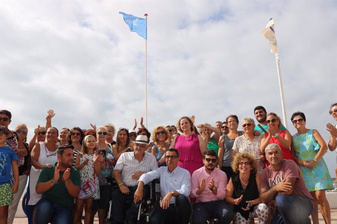 Bandera de la accesibilidad en la Playa del Carmen