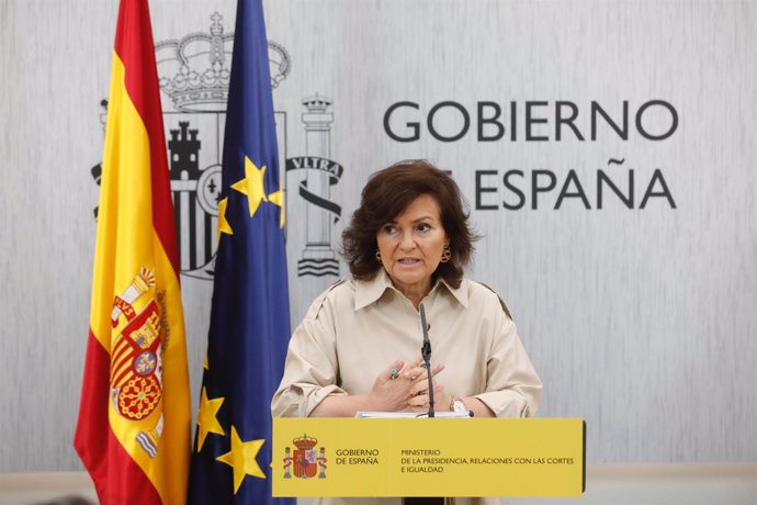 La vicepresidenta del Gobierno, Carmen Calvo, preside la reunión de la Conferenc