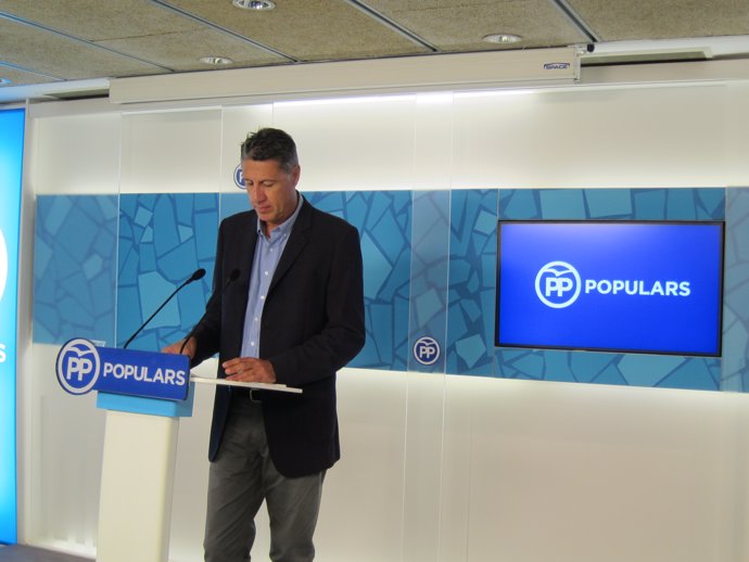 El president del PP de Catalunya, Xavier García Albiol, en roda de premsa