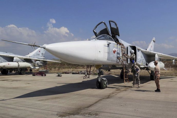 Avión ruso Su-24 en Siria