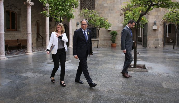 La consellera Elsa Artadi i el president català, Quim Torra