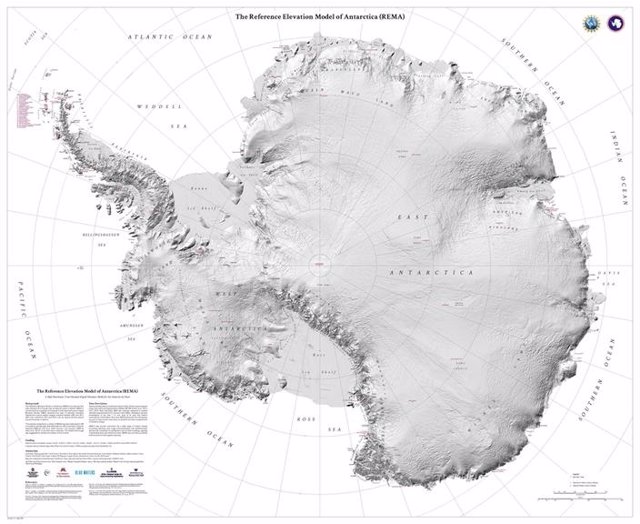 Nuevo mapa topográfico de la Antártida