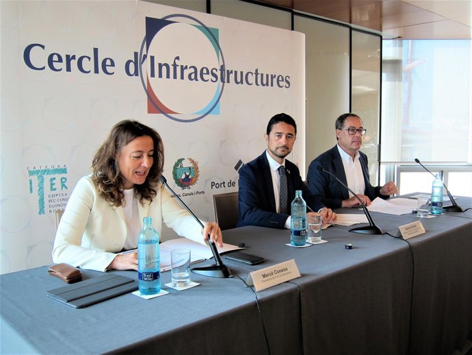 Mercè Conesa (Port Barcelona),conseller D.Calvet,Pere  Macias (Cercle Infrs.)
