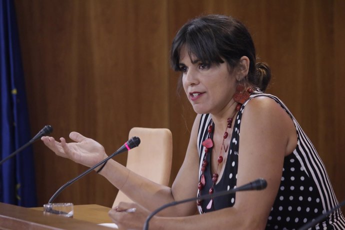 Teresa Rodríguez, líder andaluza de Podemos, en rueda de prensa