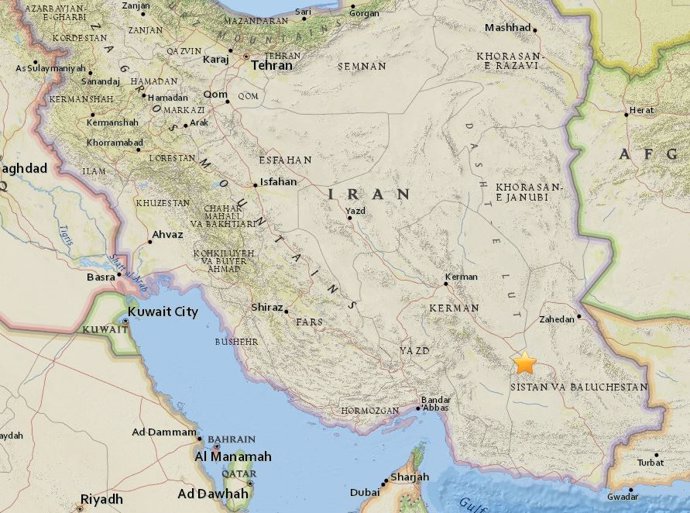 Terremoto de magnitud 5,5 en el sureste de Irán