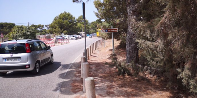 Señalización de accesos a Ses Salines (Ibiza)