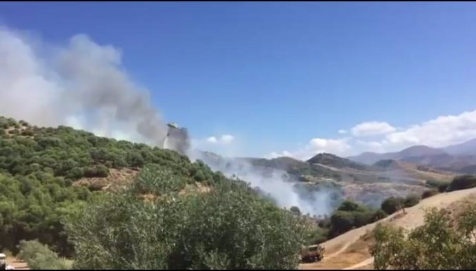 Incendio en el Cerro de San Miguel