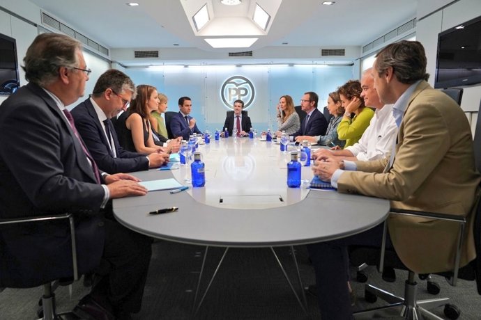 El president del PP, Pablo Casado,  presideix la reunió del Comitè de direcció