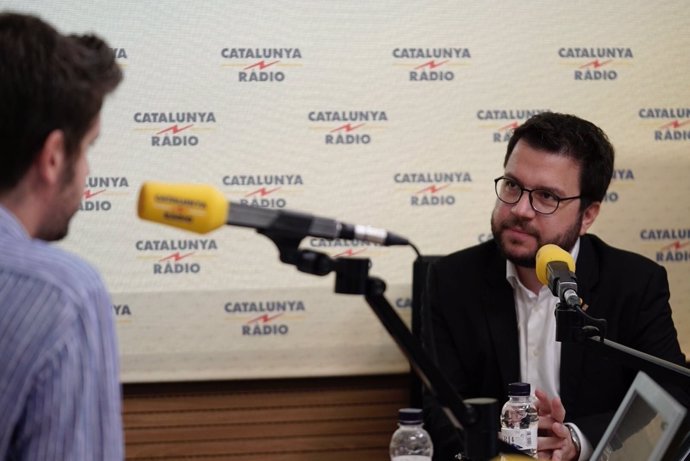 El vicepresidente catalán, Pere Aragonès, en Catalunya Ràdio