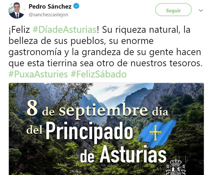 Twitter de Pedro Sánchez