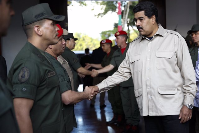 El presidente de Venezuela, NicolÃ¡s Maduro, en un acto militar