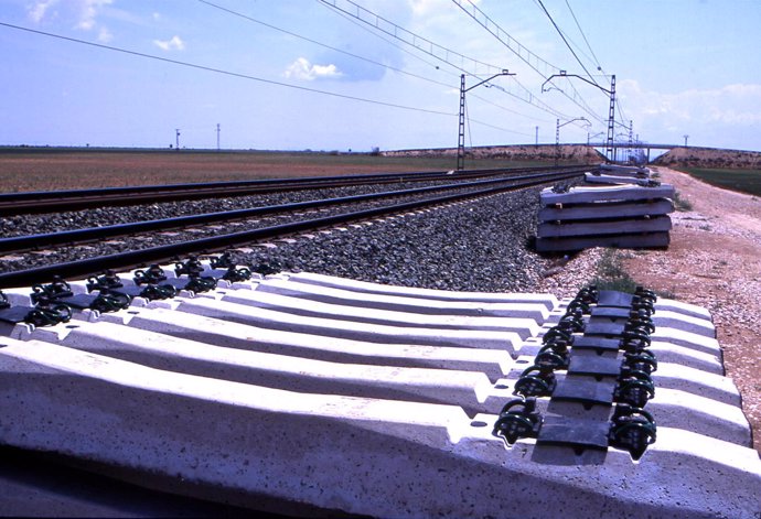 Imagen de archivo de traviesas de tren