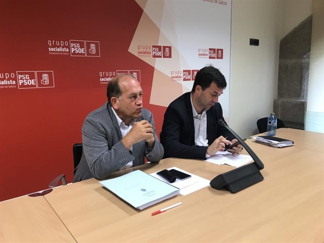 El secretario xeral del PSdeG, Gonzalo Caballero, en rueda de prensa