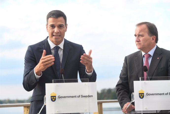Pedro Sánchez y el primer ministro de Suecia Stefan Lofven ofrecen una rueda de 