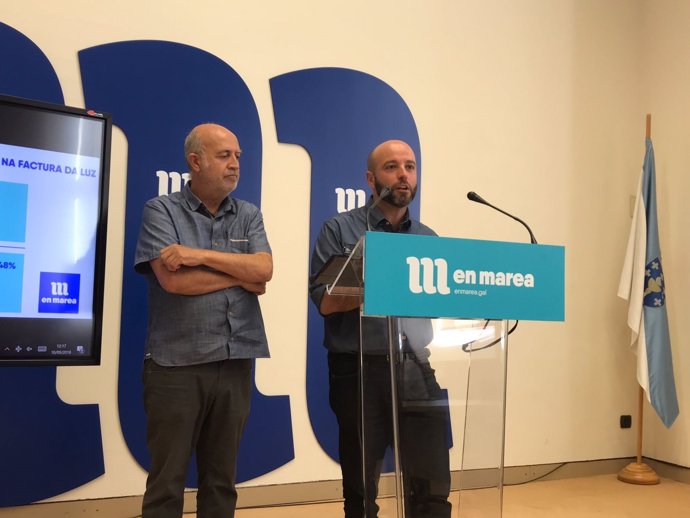 Luís Villares y Pancho Casal, en rueda de prensa de En Marea este lunes