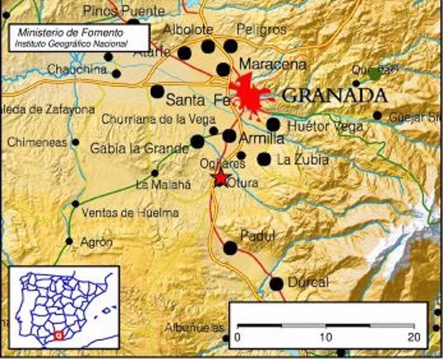 Terremoto de magnitud 2,7 con epicentro en Armilla