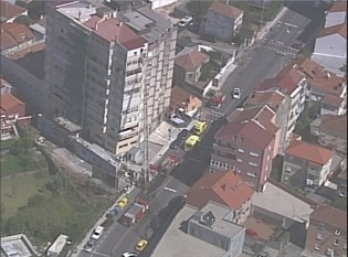 Foto aérea tomada desde el helicóptero de la Polic