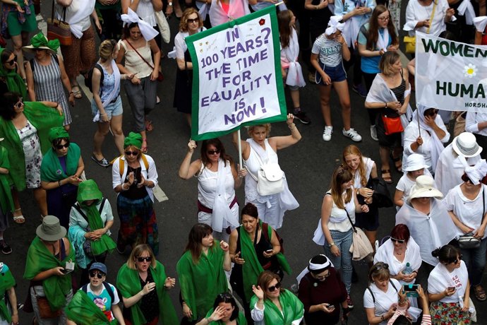 Manifestación de sufragistas en Londres