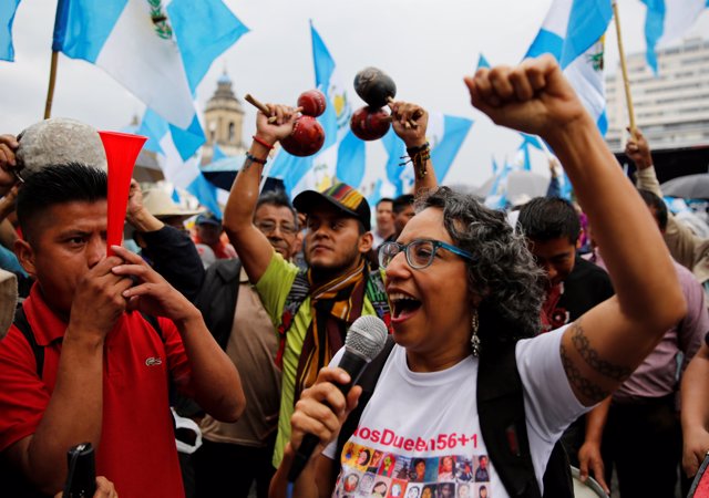 Manifestación contra Jimmy Morales en Guatemala