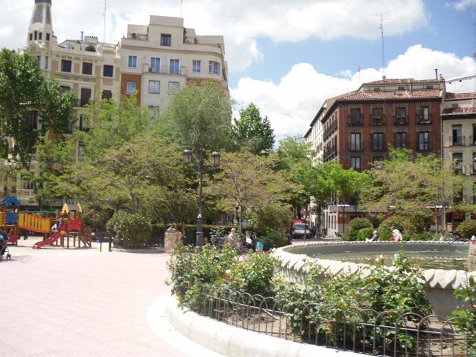 Jardines de la plaza de Olavide de Madrid
