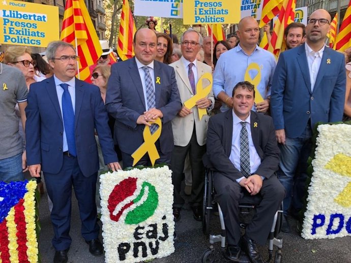 Andoni Ortuzar (PNB) i David Bonvehí (PDeCAT) a la Diada 2018